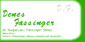 denes fassinger business card